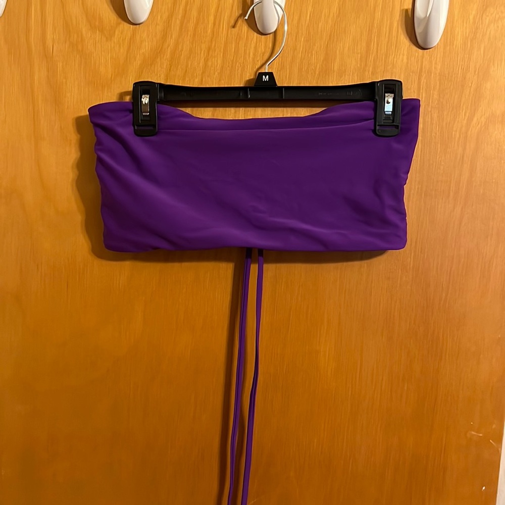 Purple strapless bikini top